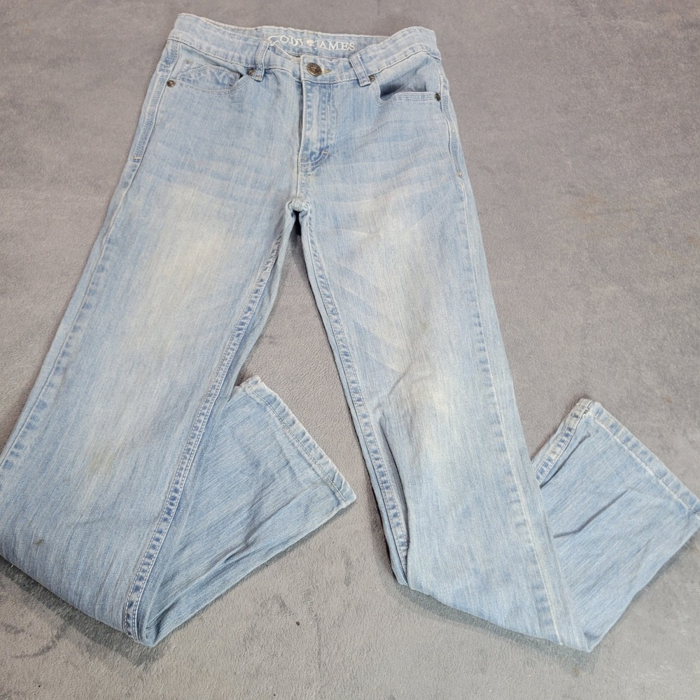 Cody James Boys Light Wash Western‎ Straight Leg Jeans Size 16 Adjustable Waist